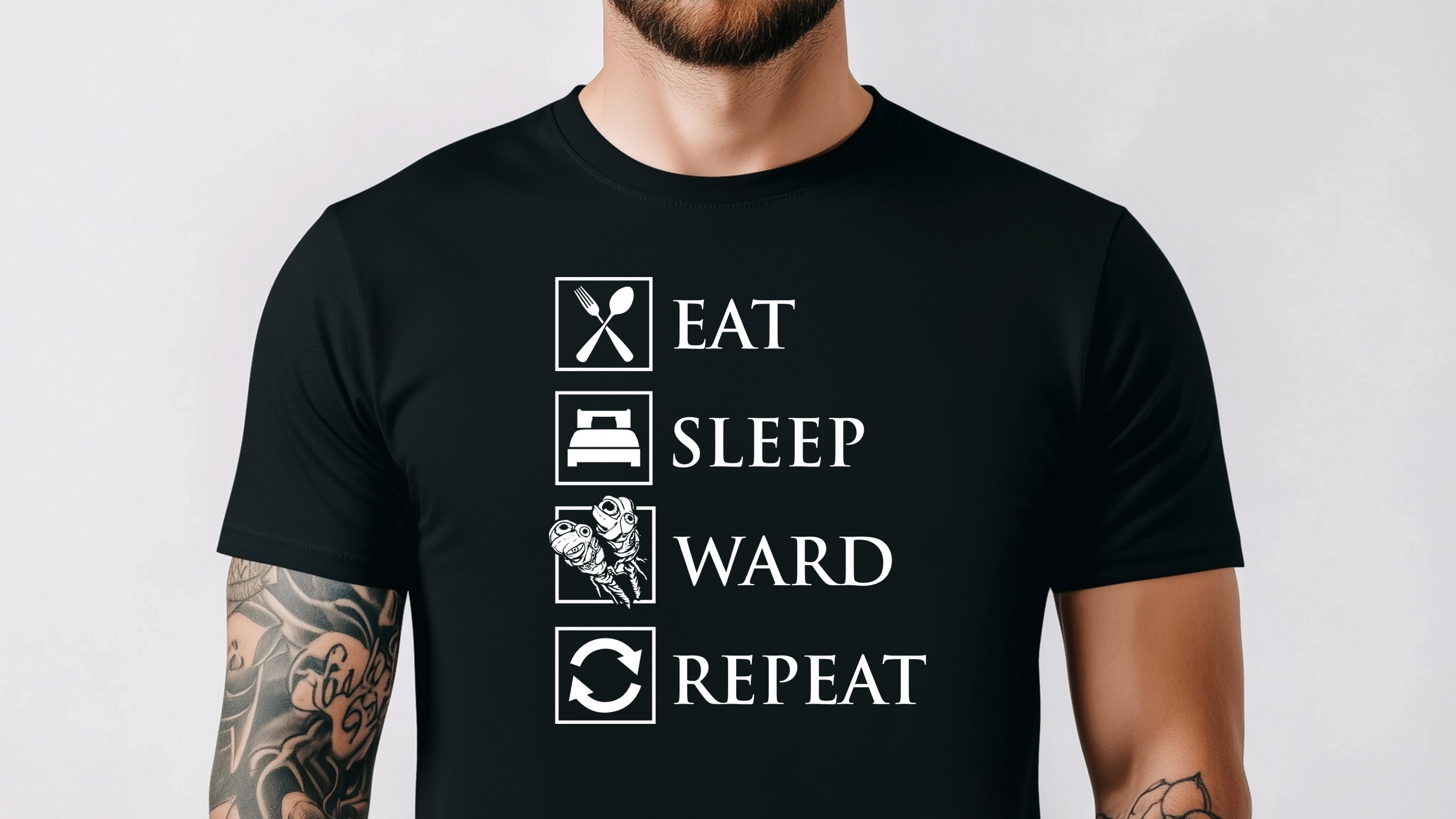 Eat Sleep Ward Repeat Shirt | Funny Dota 2 Support Meme T-Shirts for Gamers and Dota Players