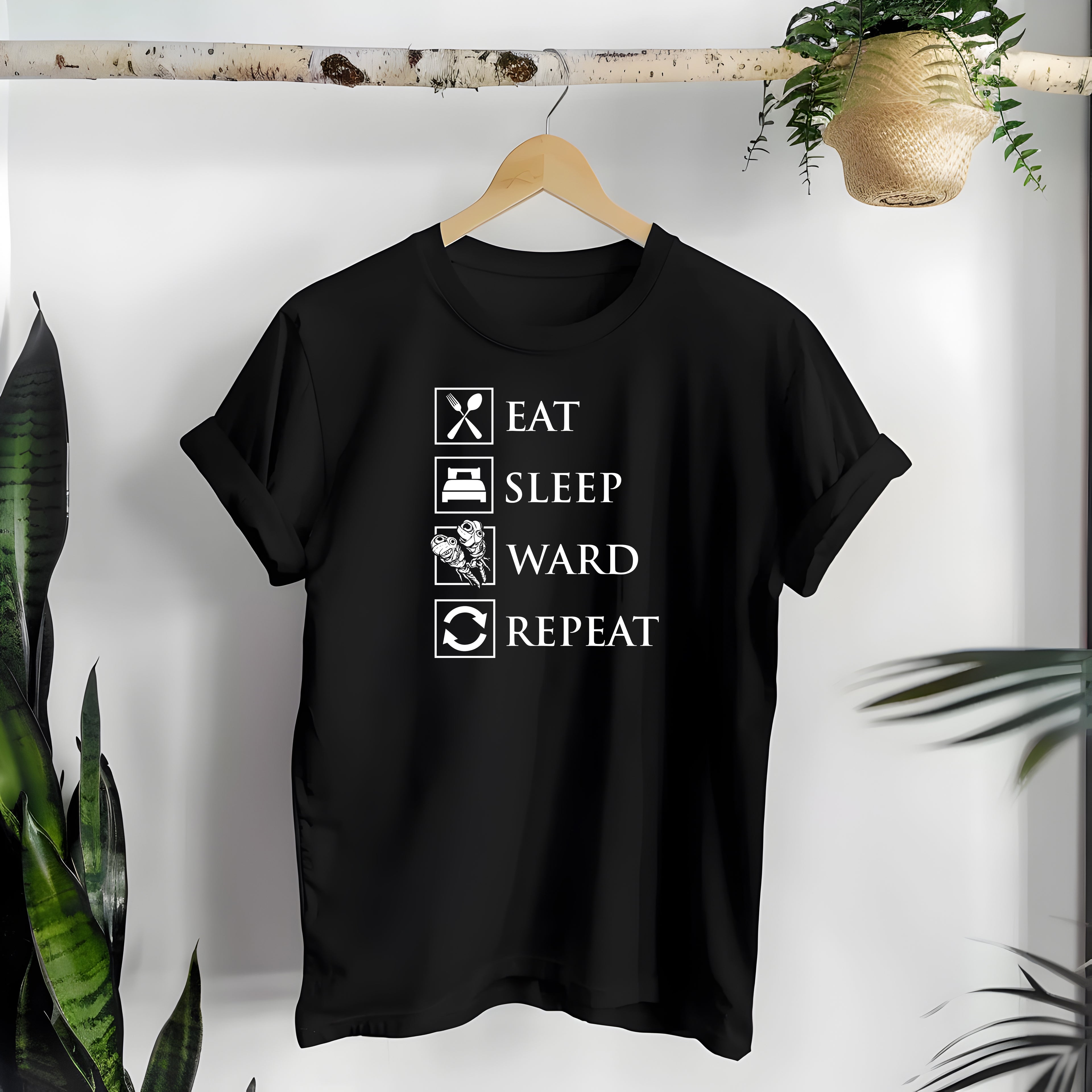 Eat Sleep Ward Repeat Shirt | Funny Dota 2 Support Meme T-Shirts for Gamers and Dota Players