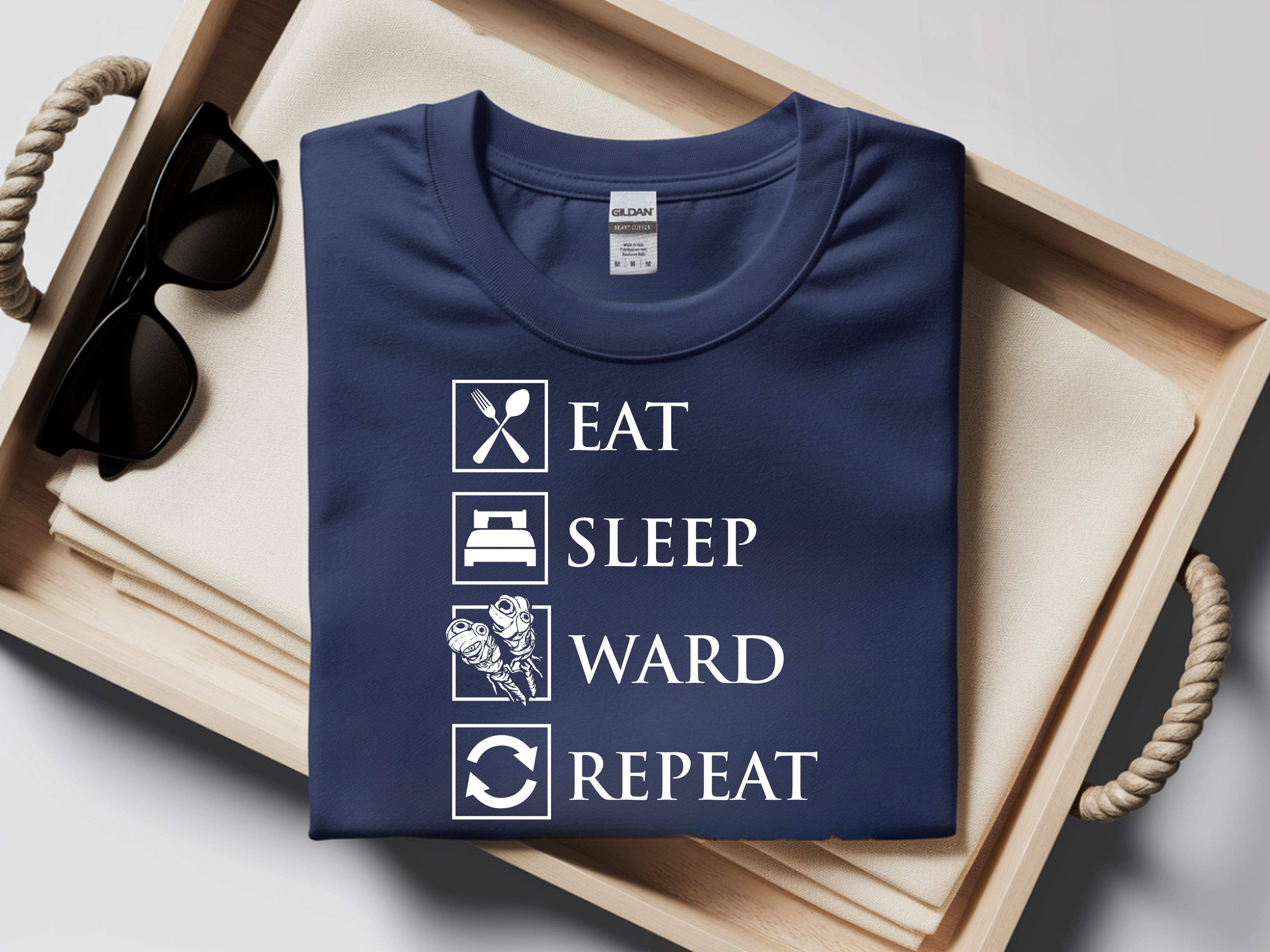 Eat Sleep Ward Repeat Shirt | Funny Dota 2 Support Meme T-Shirts for Gamers and Dota Players