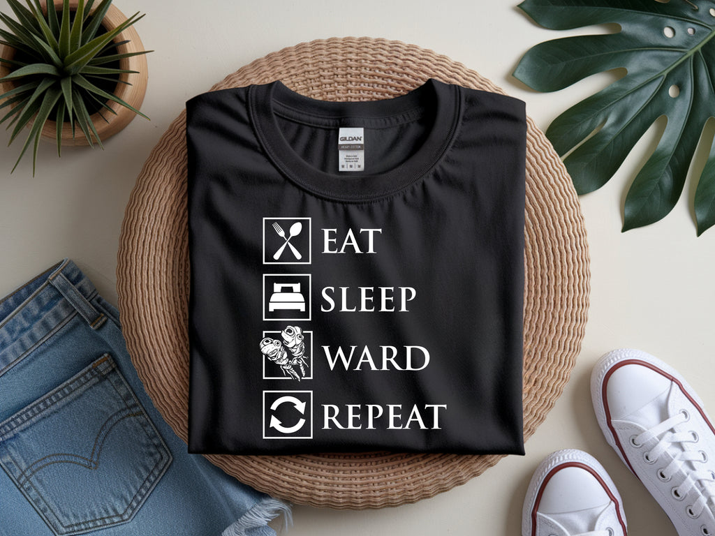 Eat Sleep Ward Repeat Shirt | Funny Dota 2 Support Meme T-Shirts for Gamers and Dota Players