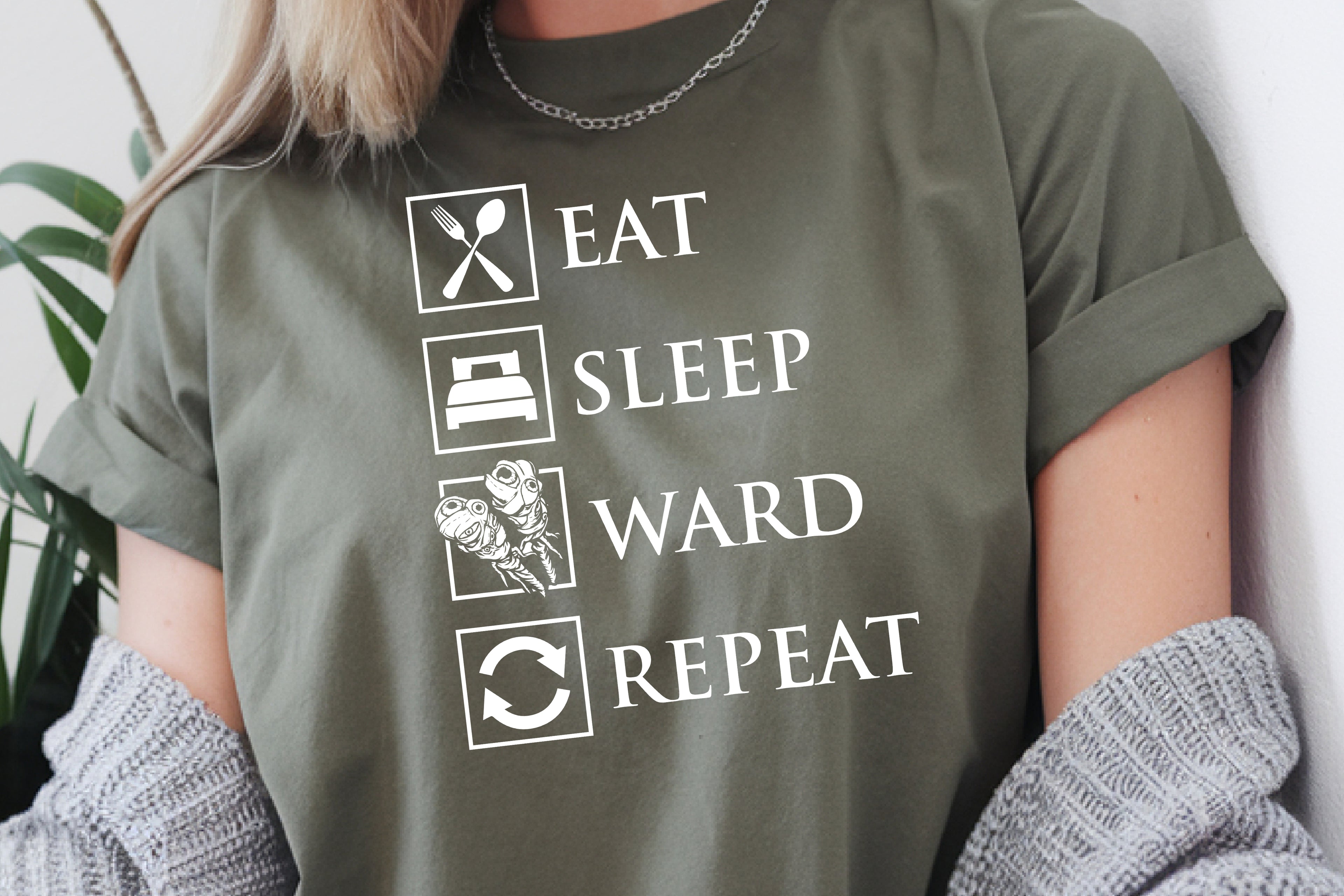 Eat Sleep Ward Repeat Shirt | Funny Dota 2 Support Meme T-Shirts for Gamers and Dota Players