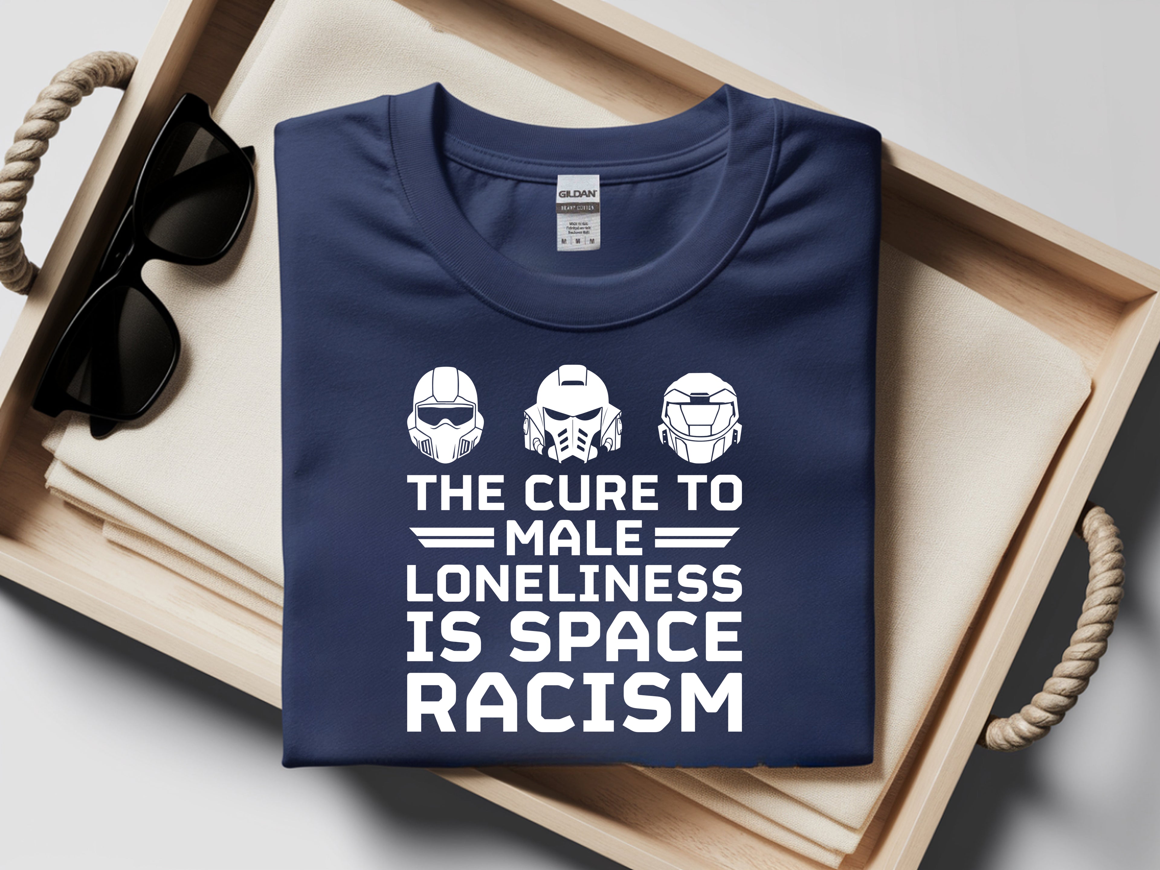 Funny Warhammer and Helldivers 2 Shirt | 40k Shirts | The Cure to Male Loneliness is Space Racism | Warhammer T-Shirt