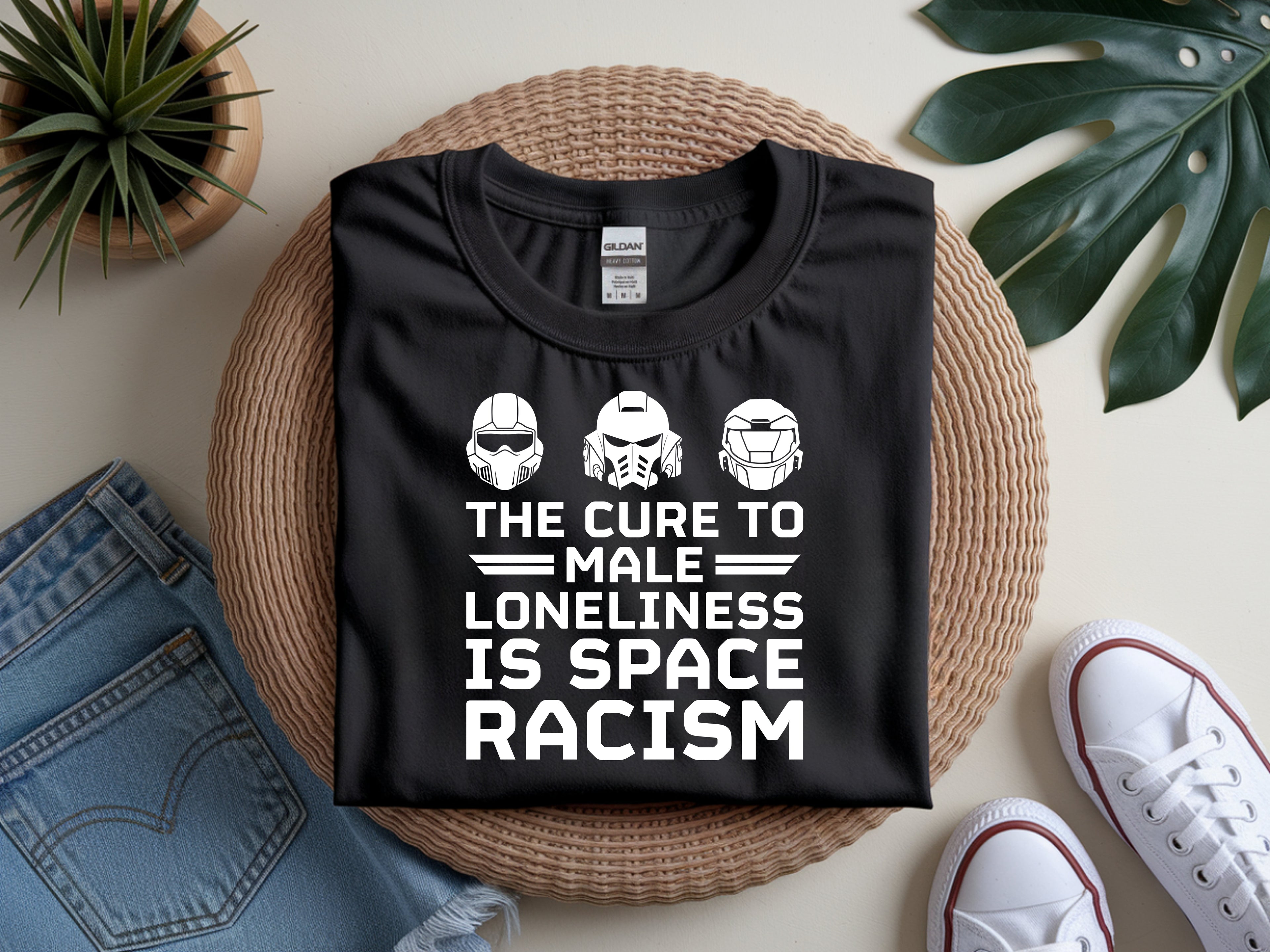 Funny Warhammer and Helldivers 2 Shirt | 40k Shirts | The Cure to Male Loneliness is Space Racism | Warhammer T-Shirt